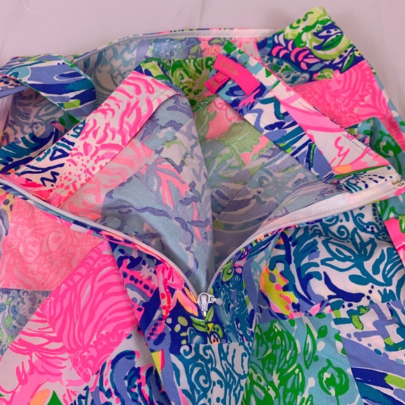 Lilly Pulitzer Patchwork‎ Wrap Skort Multicolor Vibrant Resort Preppy Style Sz 0 - Picture 3 of 12